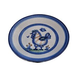 M.A. Hadley Pottery 7 3/8” Chicken Salad/Dessert Plate Country Scene Blue
